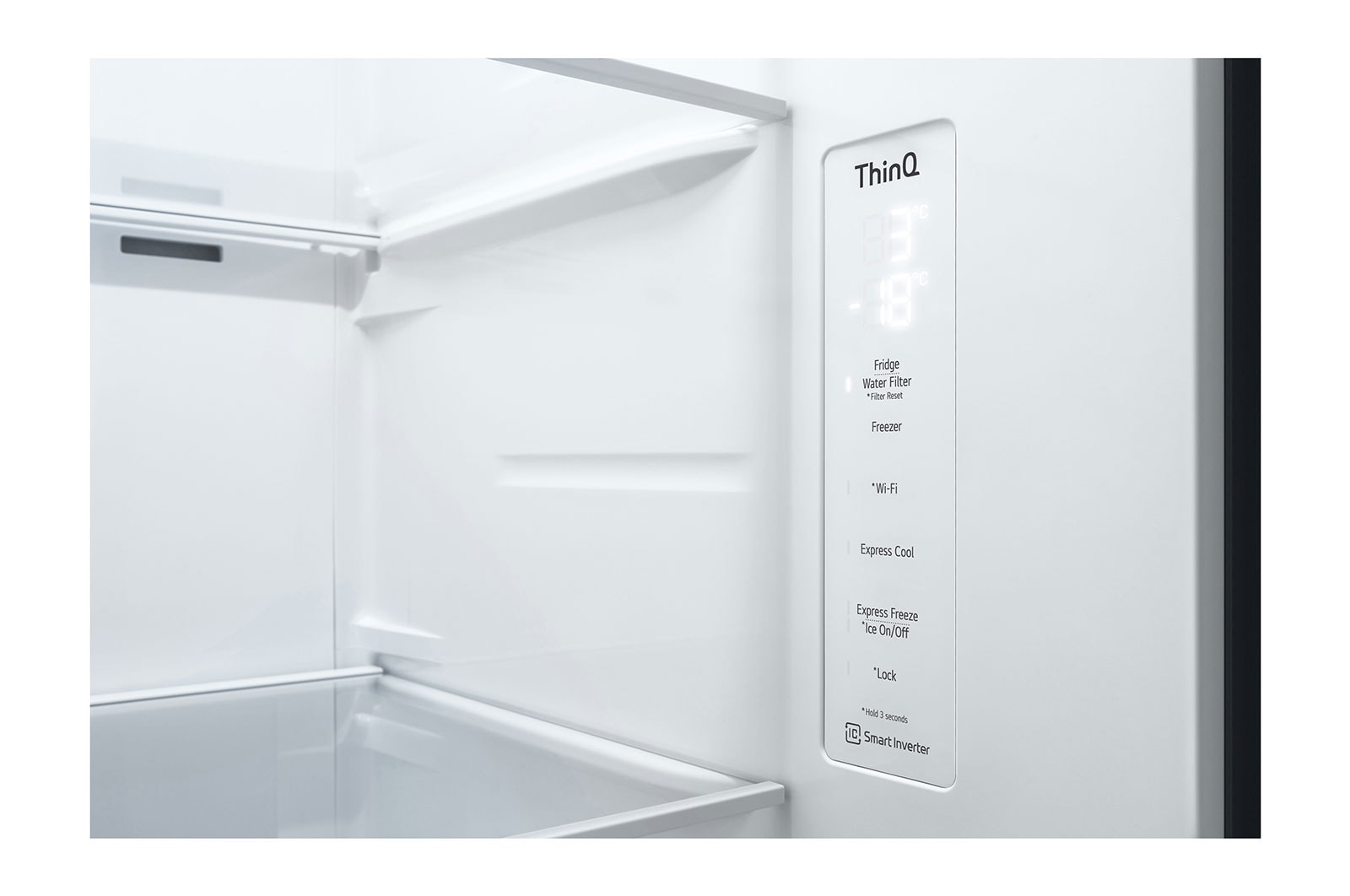 LG Frigorifero Side-by-Side | Classe F, 635L | Wi-Fi, Dispenser con allaccio, Door & Linear Cooling, No frost | Nero, GSLV70MCTM