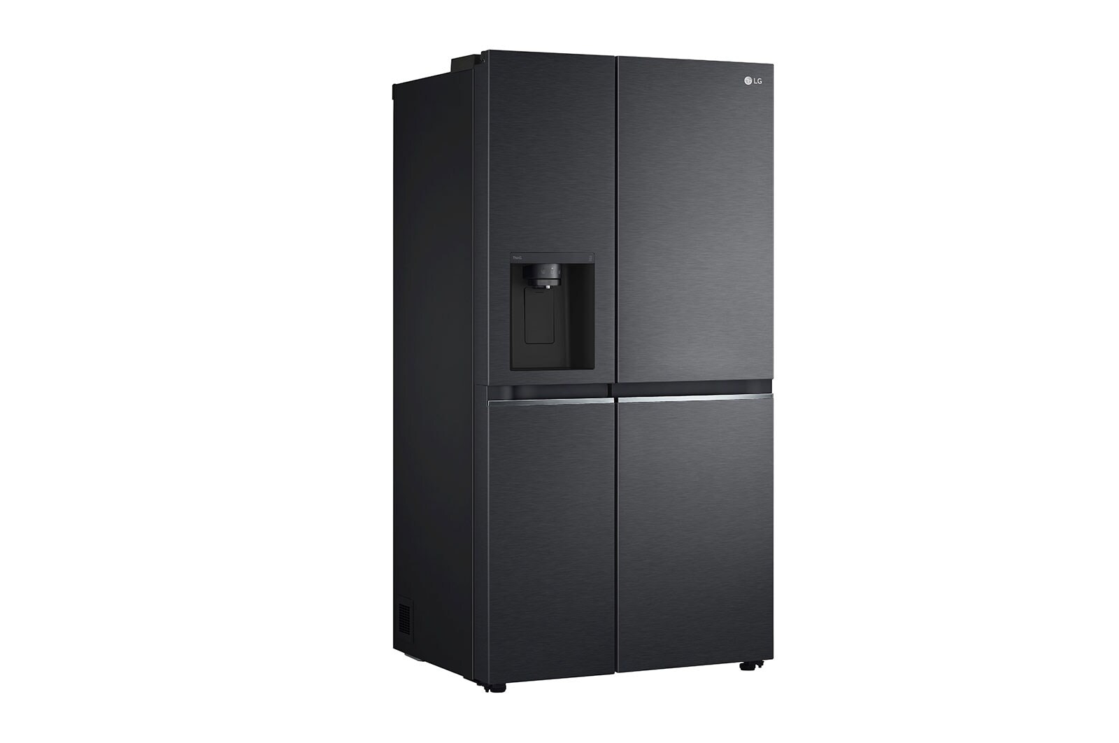 LG Frigorifero Side-by-Side | Classe F, 635L | Wi-Fi, Dispenser con allaccio, Door & Linear Cooling, No frost | Nero, GSLV70MCTM
