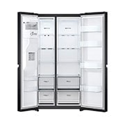 LG Frigorifero Side-by-Side | Classe F, 635L | Wi-Fi, Dispenser con allaccio, Door & Linear Cooling, No frost | Nero, GSLV70MCTM