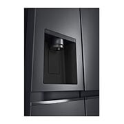 LG Frigorifero Side-by-Side | Classe F, 635L | Wi-Fi, Dispenser con allaccio, Door & Linear Cooling, No frost | Nero, GSLV70MCTM