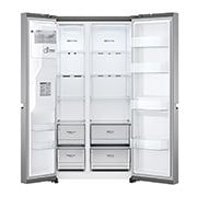 LG Frigorifero Side-by-Side | Classe F, 635L | Wi-Fi, Dispenser con allaccio, Door & Linear Cooling, No frost | Inox, GSLV70PZTM