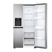 LG Frigorifero Side-by-Side | Classe F, 635L | Wi-Fi, Dispenser con allaccio, Door & Linear Cooling, No frost | Inox, GSLV70PZTM
