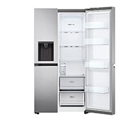 LG Frigorifero Side-by-Side | Classe F, 635L | Wi-Fi, Dispenser senza allaccio, Door & Linear Cooling, No frost | Inox, GSLV71PZTM
