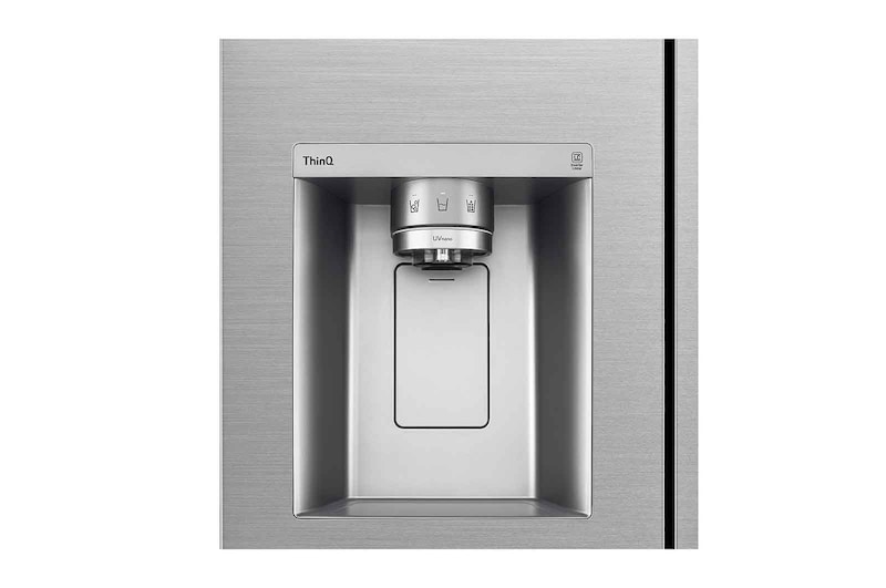 LG Frigorifero Side-by-Side | Classe E, 635L | Wi-Fi, Dispenser con allaccio, UVnano, No frost | Inox, GSLV90PZAE