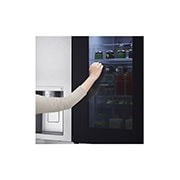 LG Frigorifero Side-by-Side InstaView Door-in-Door | Classe E, 635L | Wi-Fi, Dispenser con allaccio, UVnano, No frost | Acciaio, GSXV90MBAE