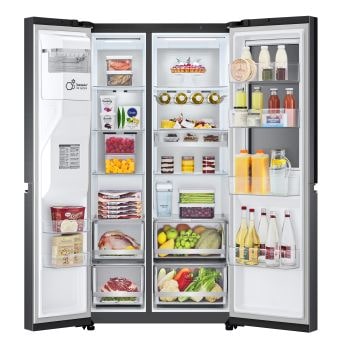 Interno organizzato del Frigorifero Side by Side LG GSXV91MCAE