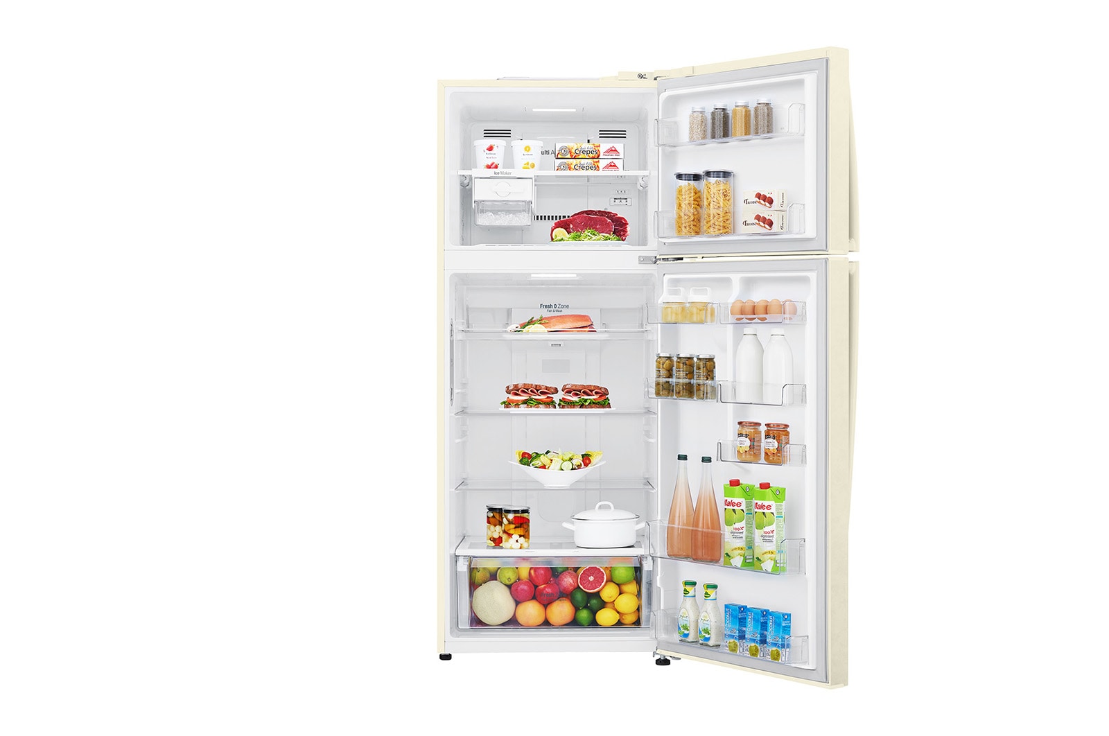 LG Frigorifero doppia porta | Classe E, 438L | Wi-Fi, Door&Linear Cooling, Gestione umidità, Maniglie esterne, No frost | Sabbia, GTB574SEHZD