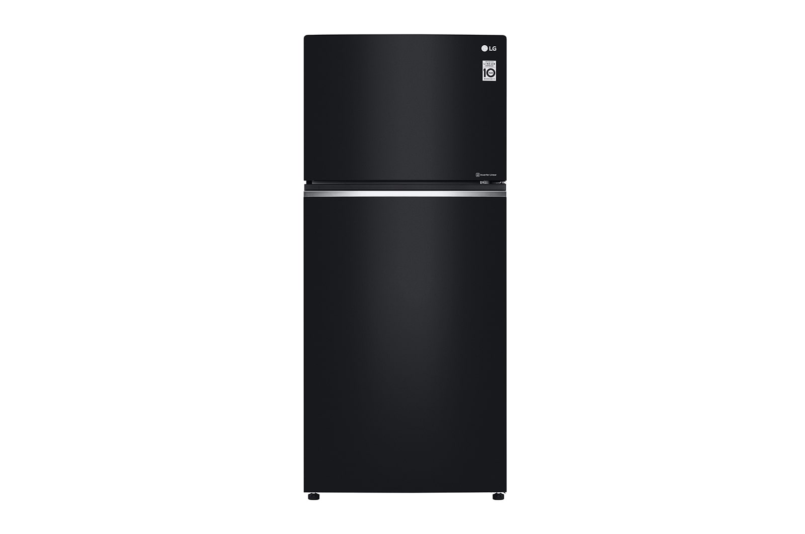 Vista frontale di Frigorifero doppia porta | Classe E, 506L | Door&amp;Linear Cooling, Gestione umidità, Maniglie integrate, No frost | Nero lucido GTB744BMBZD