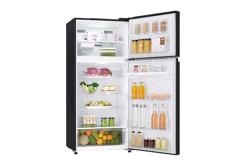 LG Frigorifero doppia porta | Classe E, 506L | Door&Linear Cooling, Gestione umidità, Maniglie integrate, No frost | Nero lucido, GTB744BMBZD