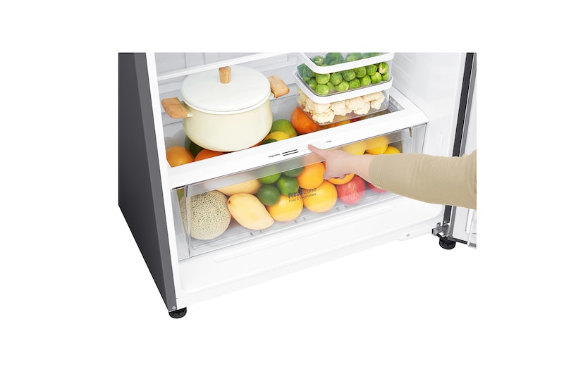 LG Frigorifero doppia porta | Classe F, 509L | Gestione umidità, Fabbricatore del ghiaccio, Maniglie esterne, No frost | Grafite, GTB744DSCV