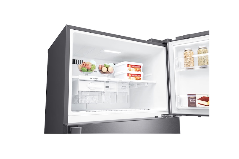 LG Frigorifero doppia porta | Classe F, 509L | Gestione umidità, Fabbricatore del ghiaccio, Maniglie esterne, No frost | Grafite, GTB744DSCV