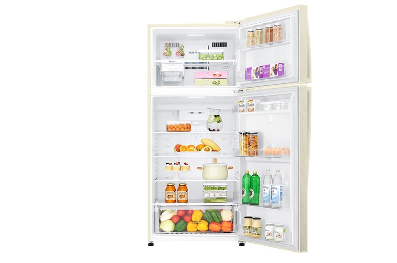 LG Frigorifero doppia porta | Classe F, 509L | Gestione umidità, Fabbricatore del ghiaccio, Maniglie esterne, No frost | Sabbia, GTB744SECV