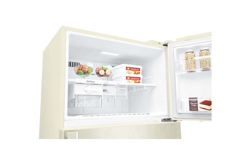 LG Frigorifero doppia porta | Classe F, 509L | Gestione umidità, Fabbricatore del ghiaccio, Maniglie esterne, No frost | Sabbia, GTB744SECV