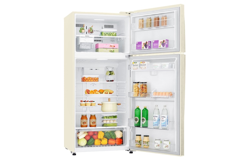 LG Frigorifero doppia porta | Classe F, 509L | Gestione umidità, Fabbricatore del ghiaccio, Maniglie esterne, No frost | Sabbia, GTB744SECV