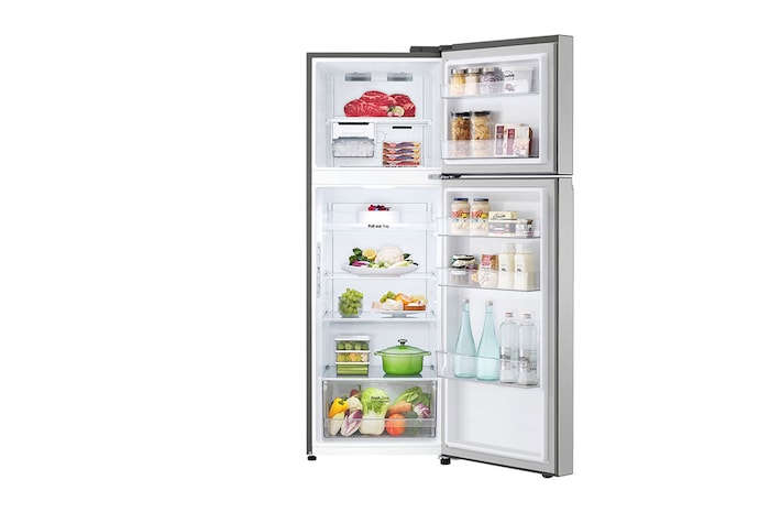 LG Frigorifero doppia porta 60cm | Classe E, 335L | Porte piatte, Door & Linear Cooling, Maniglie integrate, No frost | Inox, GTBV38PZGKD