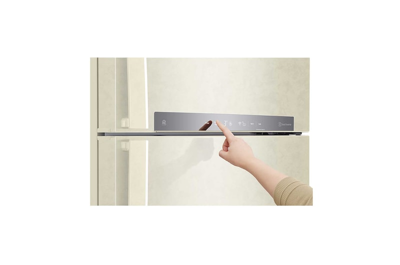 LG Frigorifero doppia porta | Classe F, 509L | Wi-Fi, Dispenser acqua senza allaccio, Maniglie esterne, No frost | Sabbia, GTF744SEHV