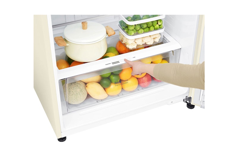 LG Frigorifero doppia porta | Classe E, 509L | Wi-Fi, Dispenser senza allaccio, Door & Linear Cooling, Gestione umidità | Sabbia, GTF744SEPZD