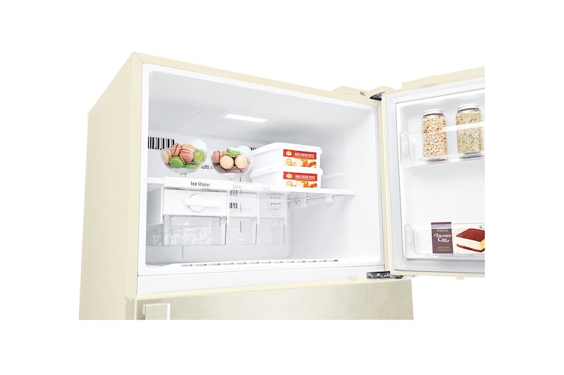 LG Frigorifero doppia porta | Classe E, 509L | Wi-Fi, Dispenser senza allaccio, Door & Linear Cooling, Gestione umidità | Sabbia, GTF744SEPZD