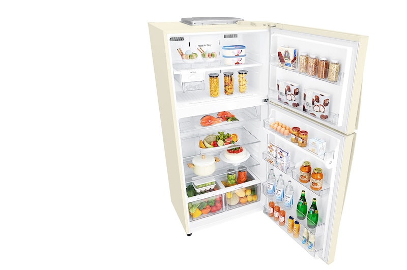 LG Frigorifero doppia porta | Classe E, 592L | Wi-Fi, Door&Linear Cooling, Gestione umidità, Dispenser acqua, No frost | Sabbia, GTF916SEPYD