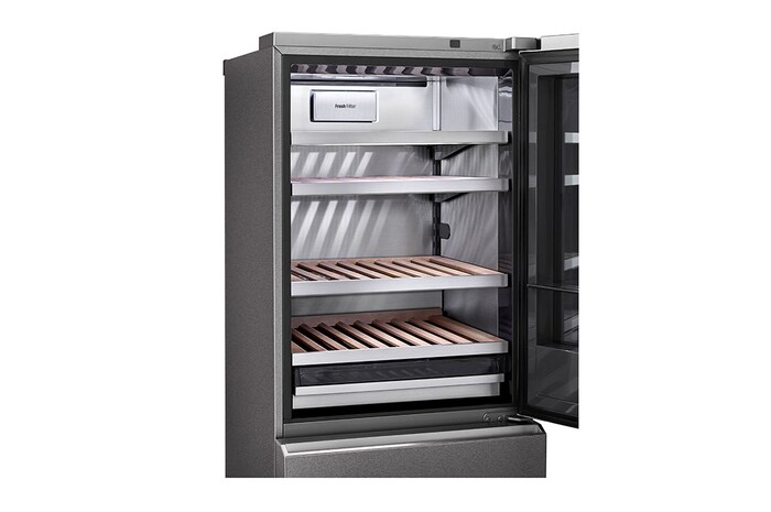 LG SIGNATURE Cantinetta vino InstaView | Classe E, 422L | Wi-Fi, Optimal Preservation Technology™, No frost | Inox satinato, LSR200W