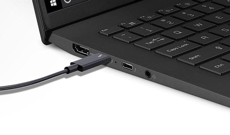 Il Thunderbolt™ 4 consente il trasferimento dei dati, la ricarica e la connessione ad altri display contemporaneamente.