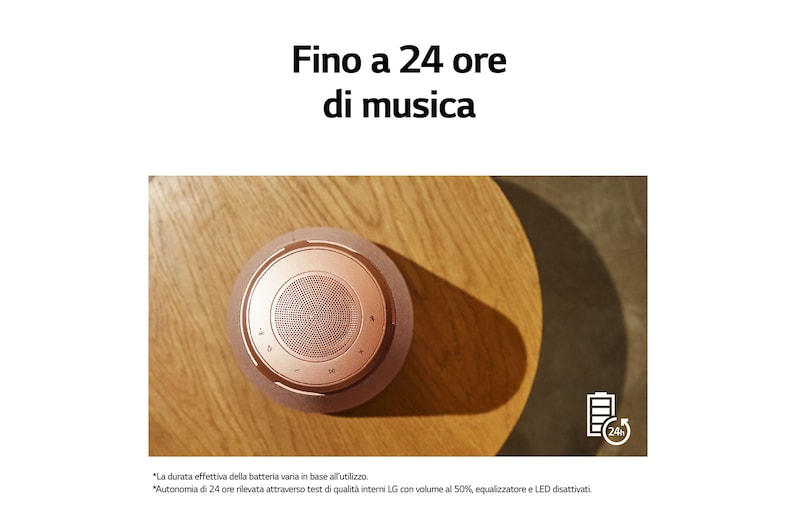 LG XBOOM 360 | Speaker omnidirezionale 50W Serie XO3 | Illuminazione emozionale, IP54, Bluetooth 5.1, Autonomia 24 ore | Beige, XO3QBE