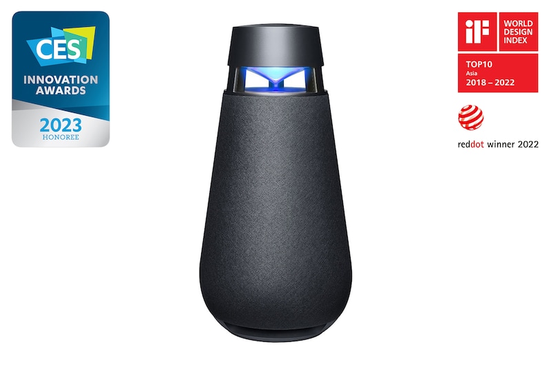 LG XBOOM 360 | Speaker omnidirezionale 50W Serie XO3 | Illuminazione emozionale, IP54, Bluetooth 5.1, Autonomia 24 ore | Black, XO3QBK