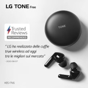 LG Tone Free FN5U Black Cuffie True Wireless Bluetooth Meridian Audio con custodia Uvnano, HBS-FN5U.ABEUBK