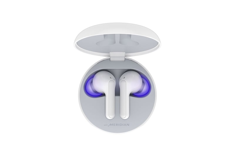 LG Tone Free FN6 White Cuffie True Wireless Bluetooth Meridian Audio con custodia UVnano, FN6.ABEUWH