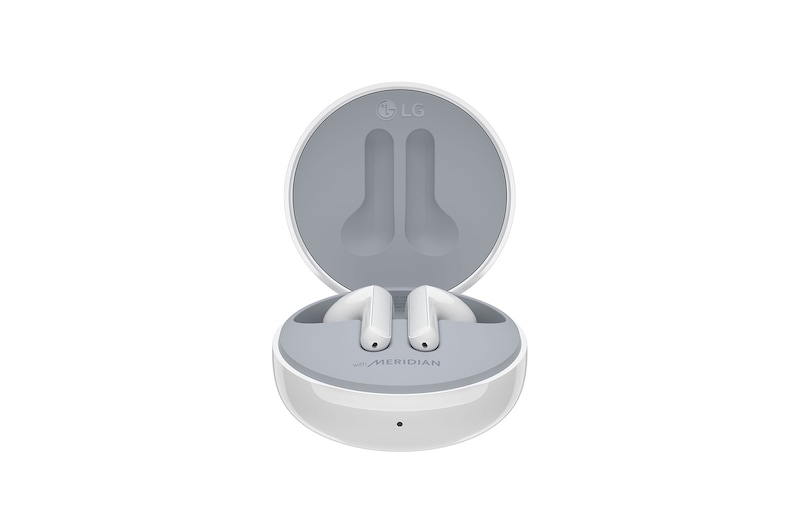 LG Tone Free FN6 White Cuffie True Wireless Bluetooth Meridian Audio con custodia UVnano, FN6.ABEUWH