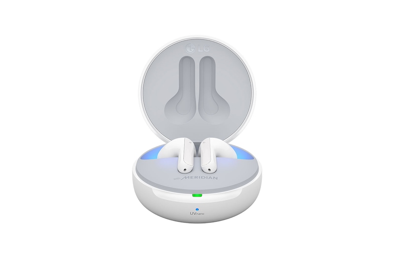 LG Tone Free FN7 White Cuffie True Wireless Bluetooth Meridian Audio ANC con custodia UVnano, FN7