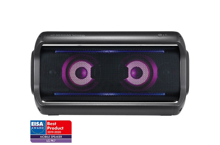 Vista frontale di LG XBOOM Go 40W Bluetooth Meridian Durata Batterie 24 ore PK7