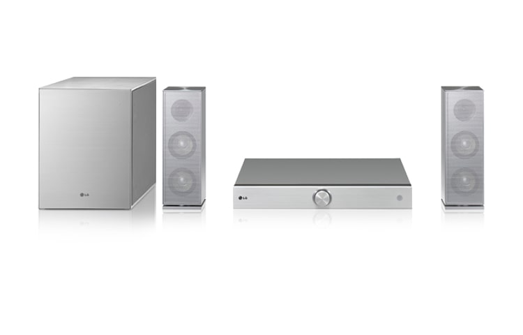 Vista frontale di Il nuovo Home Theater Blu-ray 3D dal design total Silver BH8120C
