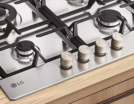 Immagine che mostra il design delle manopole del piano a gas