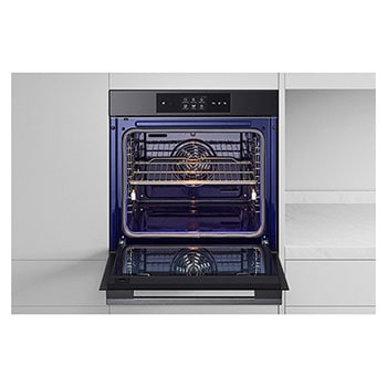 Foto frontale del forno aperto LG WSED7665B