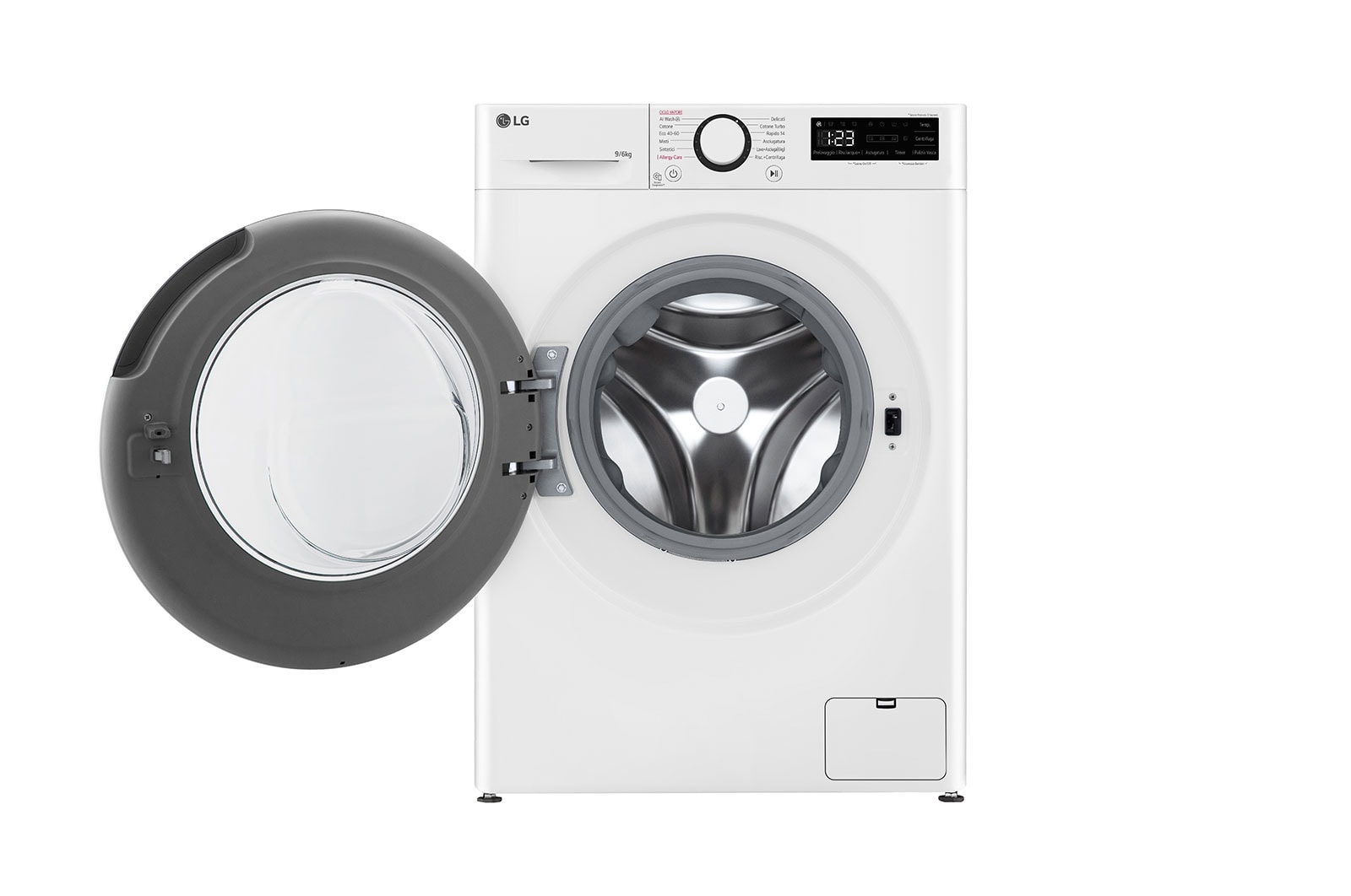 LG Lavasciuga 9/6kg AI DD | Serie R3 Classe D / A-10% | 1400 giri, Lavaggio a vapore, Allergy Care, Eco Hybrid, Smart diagnosis | Bianca, D4R3009NSWB