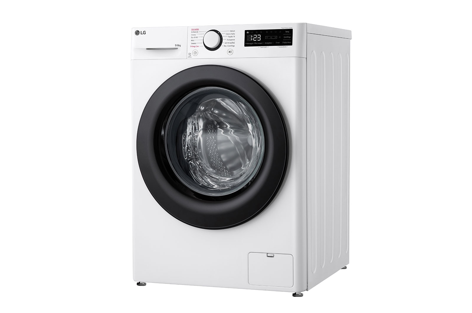 LG Lavasciuga 9/6kg AI DD | Serie R3 Classe D / A-10% | 1400 giri, Lavaggio a vapore, Allergy Care, Eco Hybrid, Smart diagnosis | Bianca, D4R3009NSWB