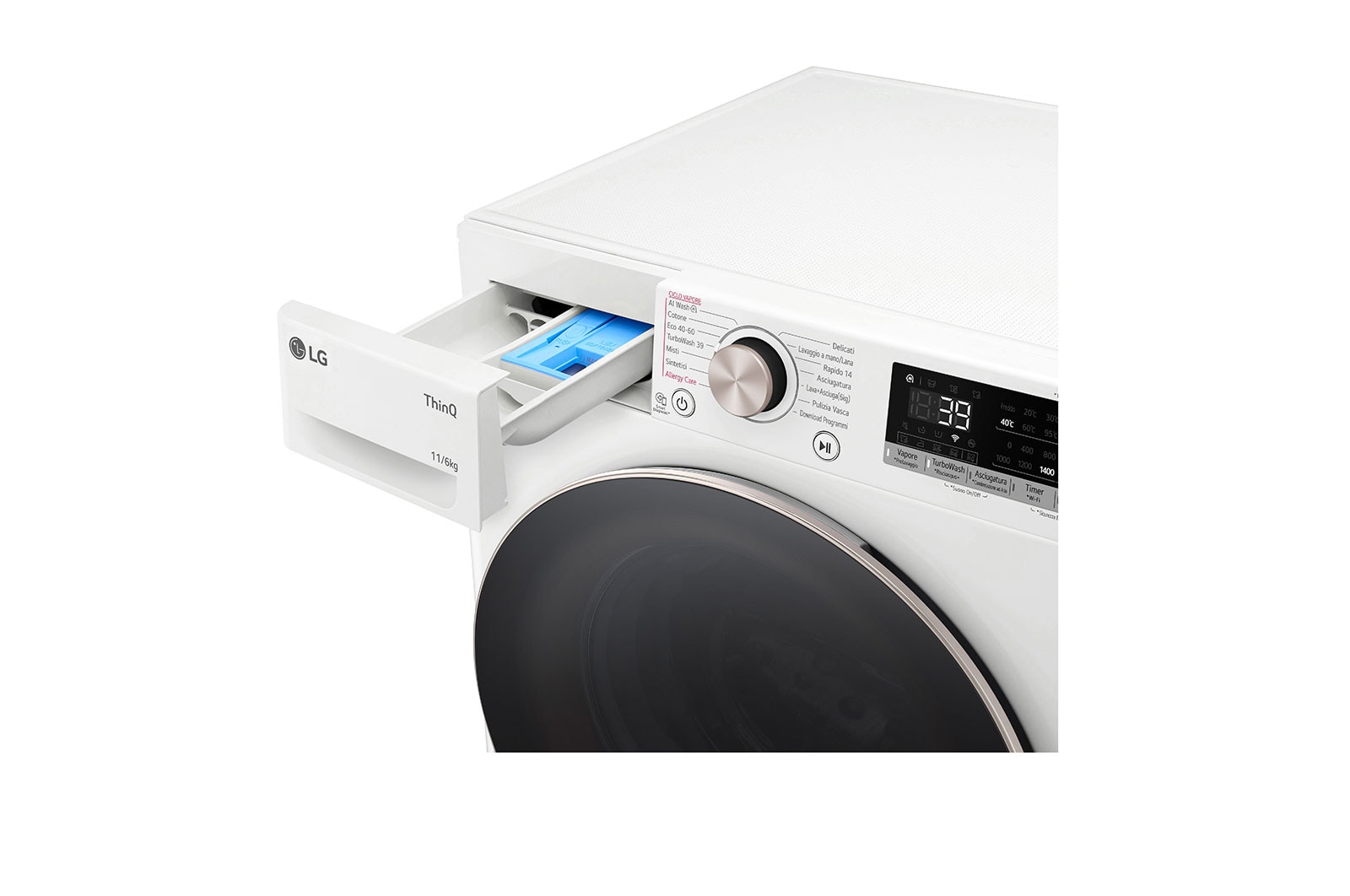 LG Lavasciuga a Vapore 11/6kg Classe D/A Bianca, D4R7011TSWG