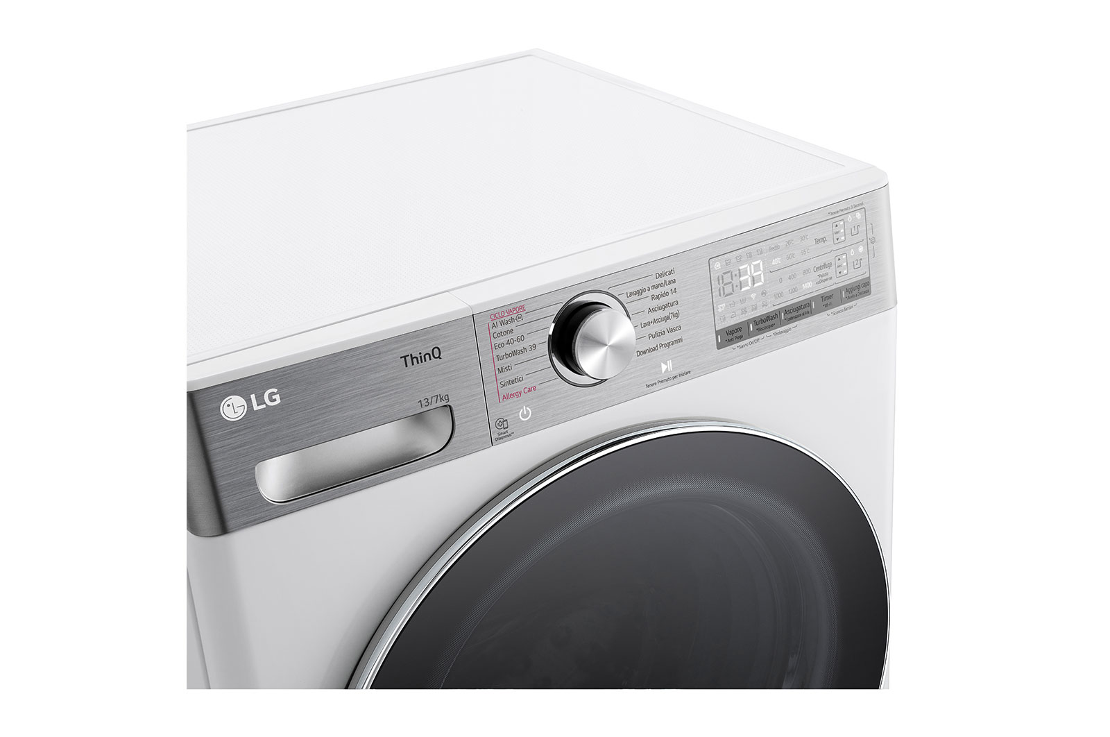 LG Lavasciuga 13/7kg AI DD™ Smart, 1400 giri, Vapore antipiega Bianca, D4R9513TPWC