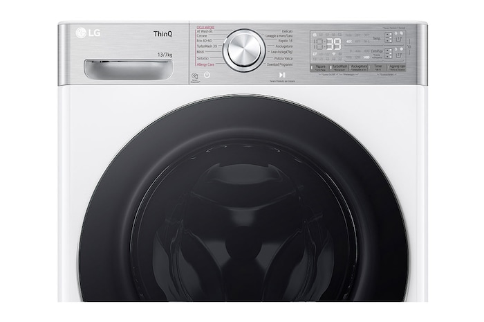LG Lavasciuga 13/7kg AI DD™ Smart, 1400 giri, Vapore antipiega Bianca, D4R9513TPWC