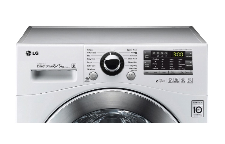 LG Lavasciuga 8kg in lavaggio e 6kg in asciugatura in dimensioni standard con 6 motion Direct Drive., F14A8YD