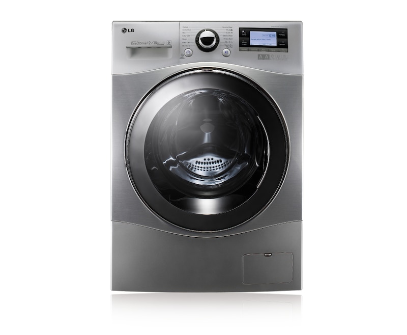 LG 12kg in lavaggio e 8kg in asciugatura in dimensioni standard con 6 motion Direct Drive Eco Hybrid. Tecnologia a vapore e motore Inverter Direct Drive garantito 10 anni., F1695RDH7