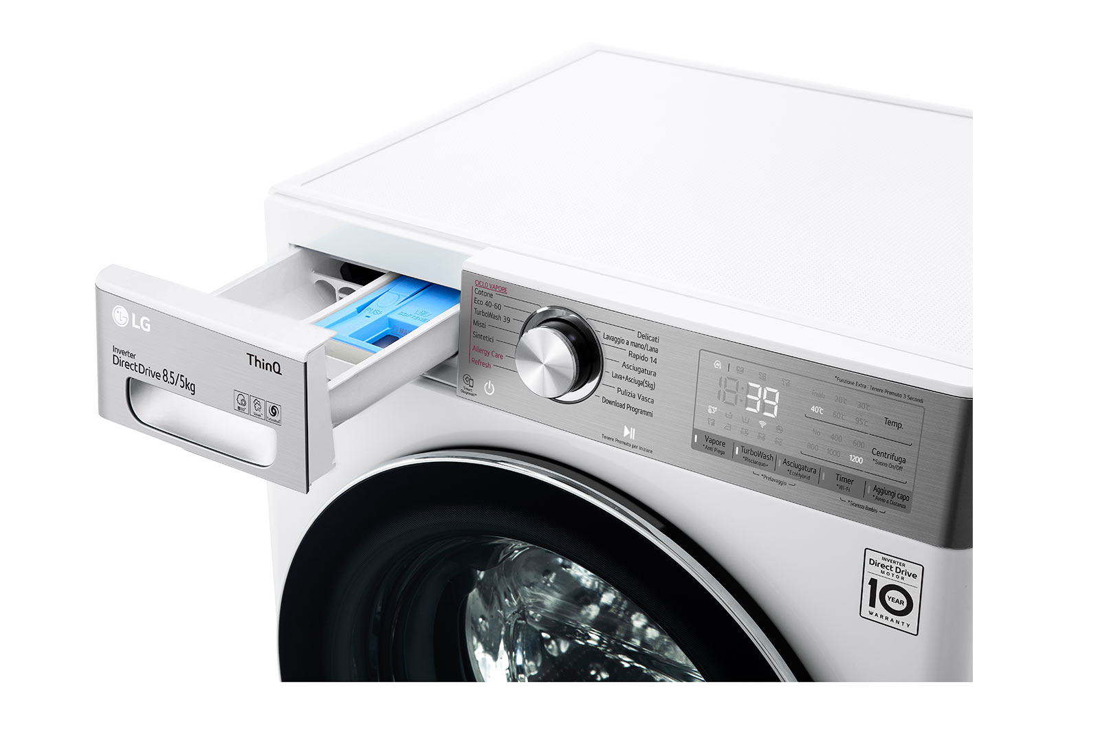 LG Offerta Kit Esclusivo: Lavasciuga slim 8,5/5kg Classe E + Aspirapolvere Kompressor™ 200 W, F2DV9S8H2E.ULTRA1B
