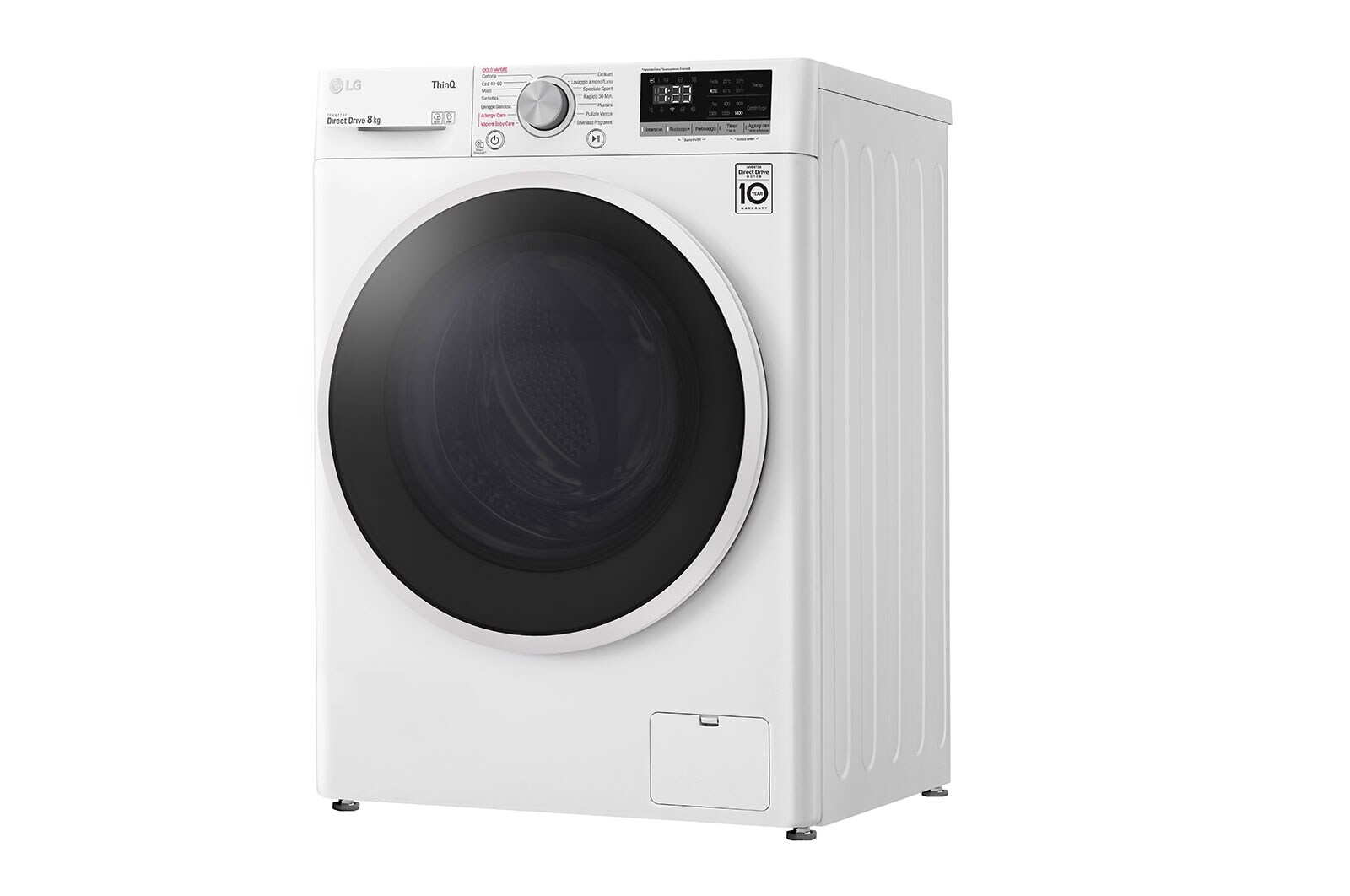LG Lavasciuga 8/6kg AI DD | Serie E4 Classe E | 1400 giri, Lavaggio a vapore, Allergy Care | Bianca, F4DE408AIDD