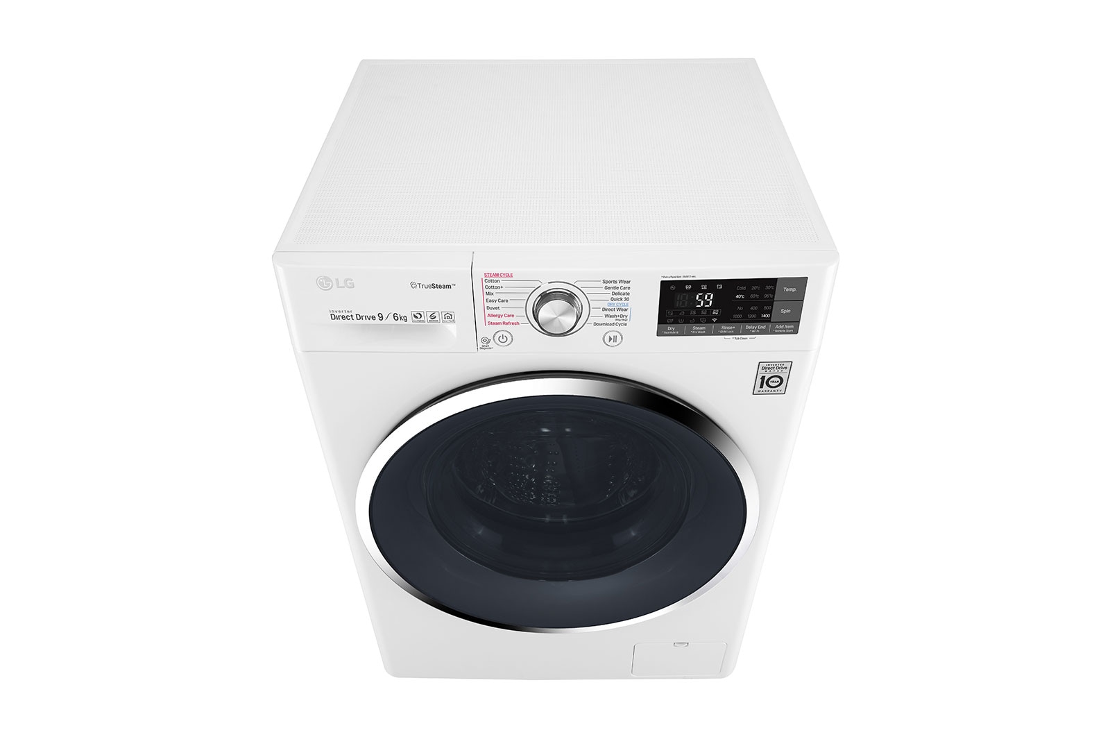 LG Lavasciuga Smart Eco Hybrid 9/6 kg  Lavaggio a vapore Wi-Fi Oblò Ring Cromato, F4J8FH2W