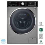 Vista frontale di LG Lavasciuga Smart Eco Hybrid 10.5/7 kg Lavaggio a vapore Wi-Fi Oblò Ring Cromato  F4J9JH2T
