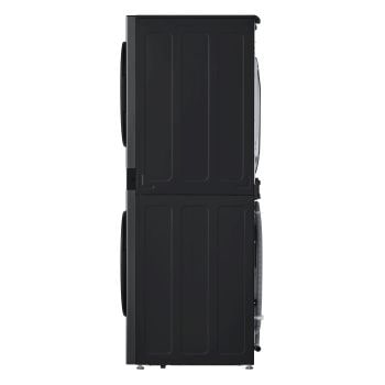 WashTower Colonna Bucato LG WT1210BBF vista laterale in finitura nera, con profilo compatto e design verticale salvaspazio.