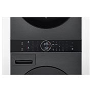 LG WashTower Colonna Bucato 12/10kg AI DD | Classe A-10% / A+++ | Pannello unificato, TurboWash360, Pompa di calore,Wi-Fi | Nera, WT1210BBF