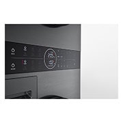 LG WashTower Colonna Bucato 12/10kg AI DD | Classe A-10% / A+++ | Pannello unificato, TurboWash360, Pompa di calore,Wi-Fi | Nera, WT1210BBF