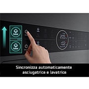 LG WashTower Colonna Bucato 12/10kg AI DD | Classe A-10% / A+++ | Pannello unificato, TurboWash360, Pompa di calore,Wi-Fi | Nera, WT1210BBF